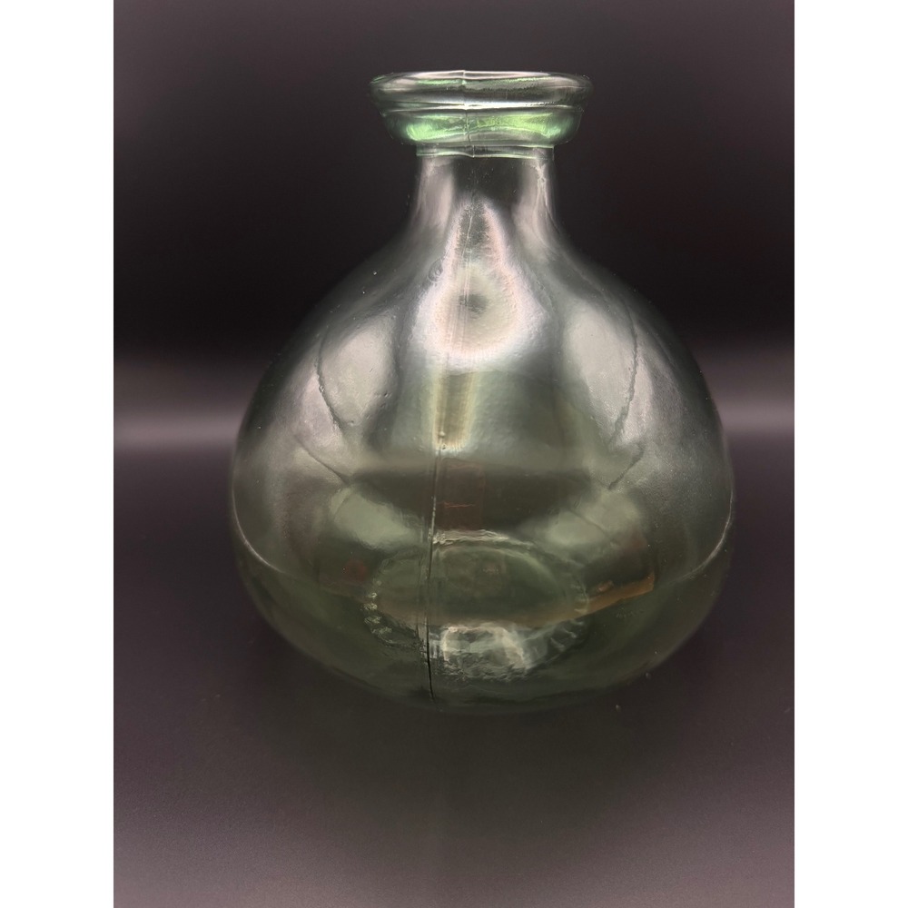 San Miguel Green Recycled Glass Round Bottle Vase, 7" - Picture 2 of 5